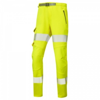 Leo Workwear WTL01-Y Starcross Women's Stretch Work EcoViz Hi Vis Trouser Yellow